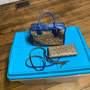 Coach Floral bag with matching wallet